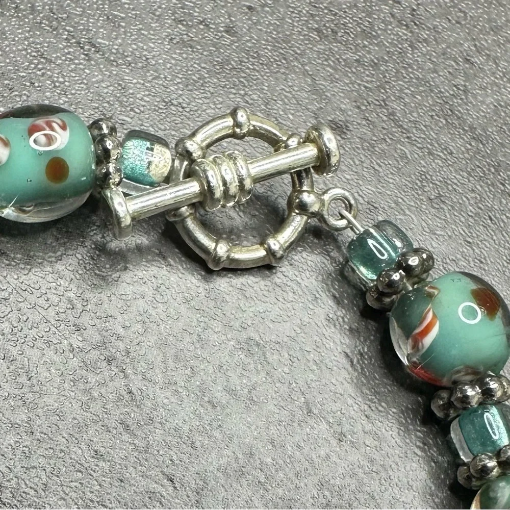 Beaded Bracelet with Silver Accents